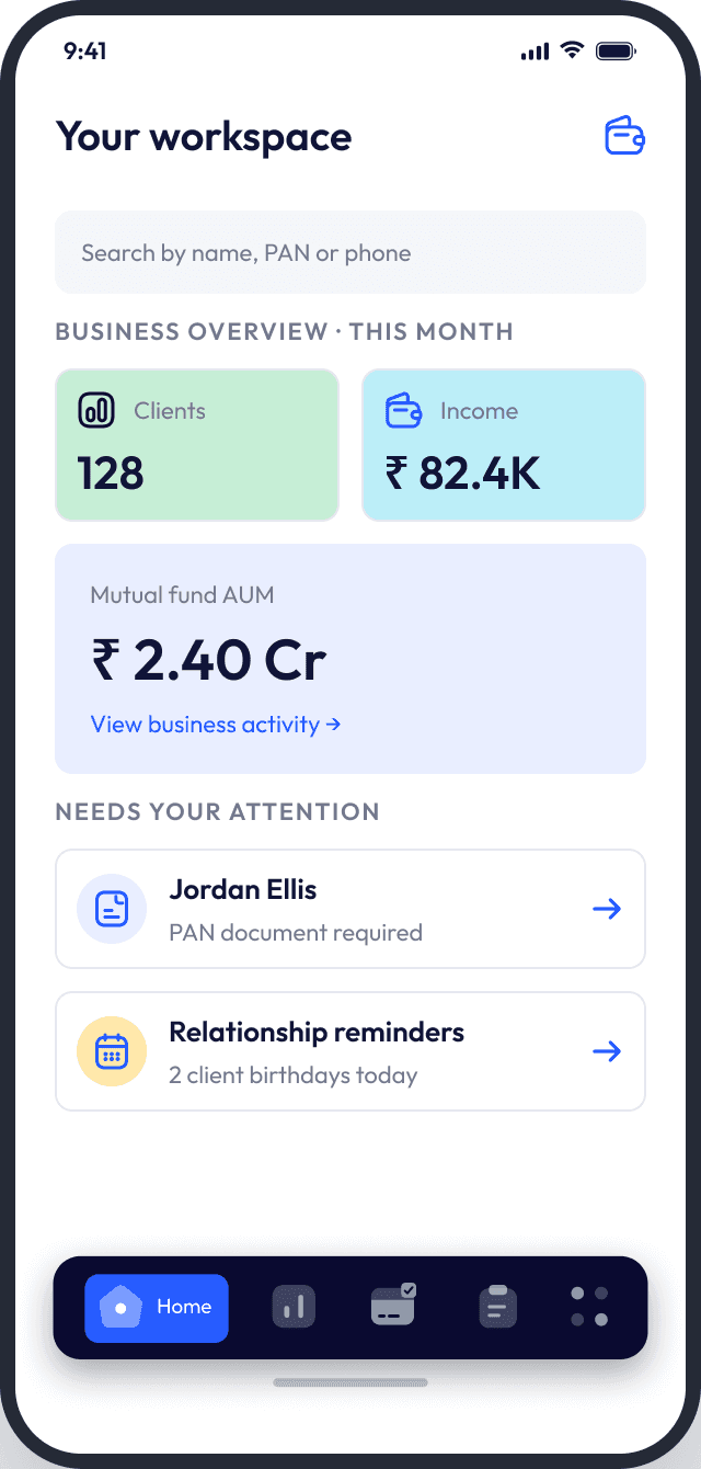 Your workspace dashboard screen