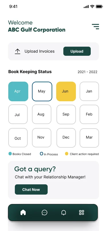 Kitaab mobile Home screen
