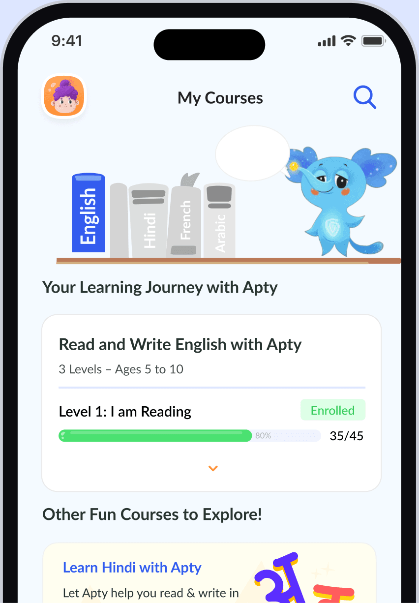 AptyRead My Courses screen